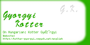 gyorgyi kotter business card